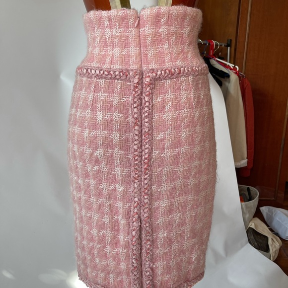 Chanel pink houndstooth wool skirt suit from Supermarket collection - Picture 4 of 13